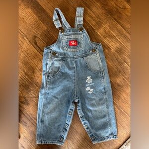 Vintage Baby B’Gosh OshKosh Denim Overalls Train Teddy 18M